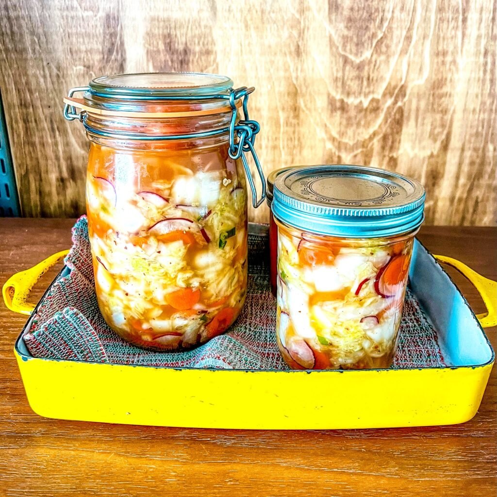 Kimchi Boréal dans deux pots masson